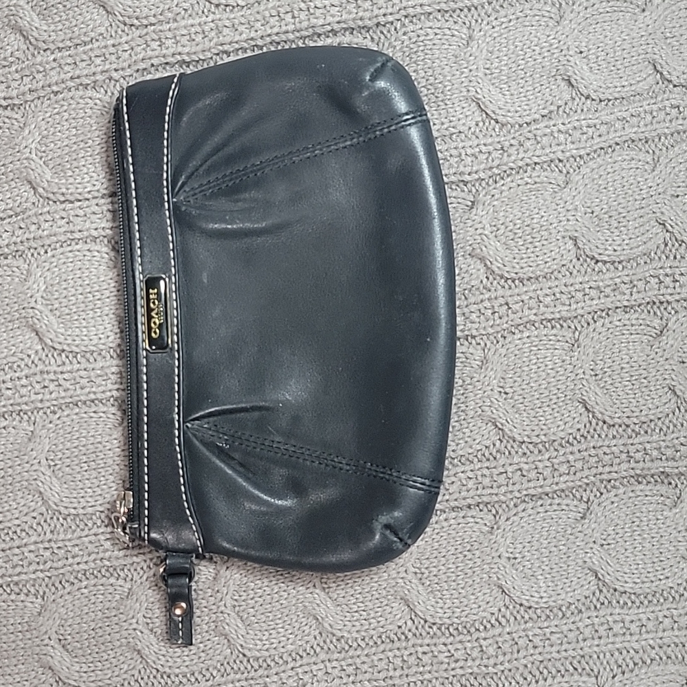Coach Black Leather Wristlet/Bag